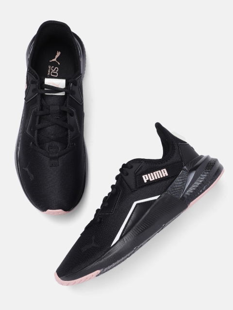 

Puma Women Black Mesh Platinum Shimmer SoftFoam Walking Shoes