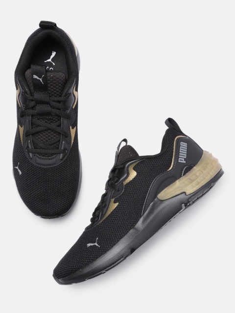 

Puma Women Black & Gold-Toned Cell Initiate Running Shoes