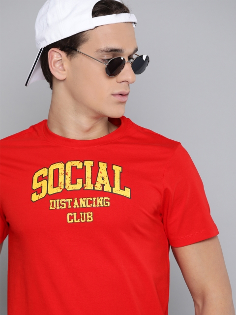 

Kook N Keech Unisex Red & Yellow Pure Cotton Printed Round Neck T-shirt