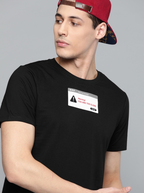 

Kook N Keech Unisex Black Solid Round Neck T-shirt