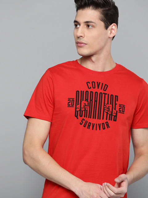 

Kook N Keech Unisex Red & Black Quarantine Printed Round Neck T-shirt