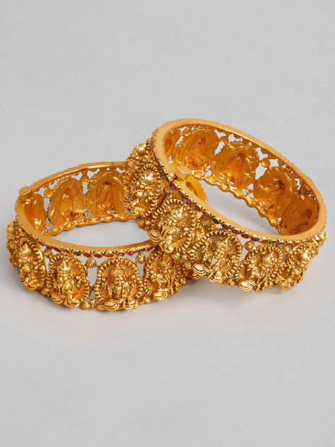

Rubans Set of 2 22K Gold-Plated Red & Green Handcrafted Bangles