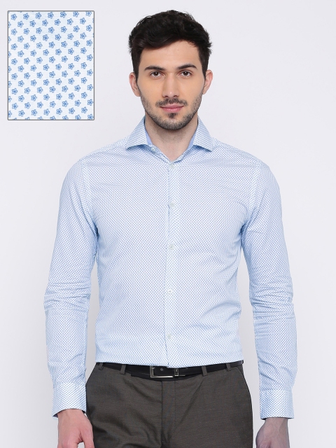 

Jack & Jones White & Blue Floral Print Slim Fit Casual Shirt