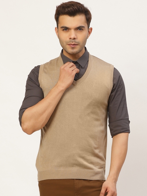 

Pierre Carlo Men Beige Solid Sweater Vest