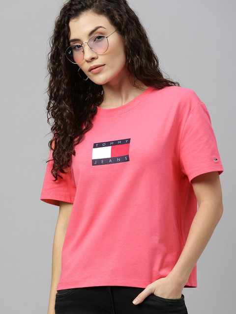 

Tommy Hilfiger Women Pink Printed Round Neck T-shirt