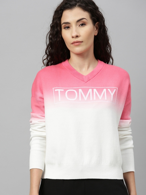 

Tommy Hilfiger Women Pink Colourblocked Pullover Sweater