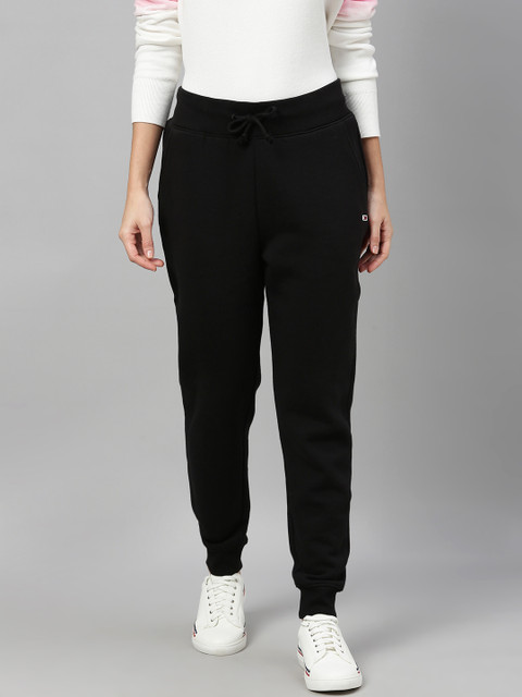 

Tommy Hilfiger Women Black Solid Straight Fit Classic Joggers