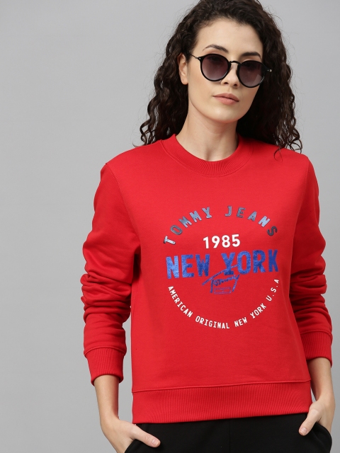 

Tommy Hilfiger Women Red & Blue Printed Sweatshirt