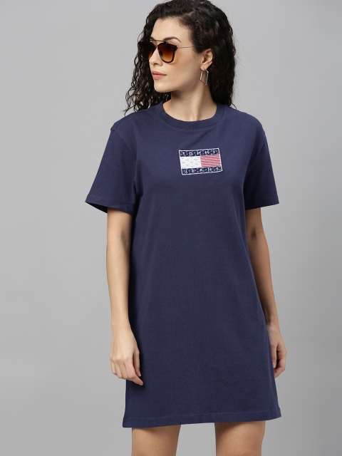 

Tommy Hilfiger Women Navy Blue Solid T-shirt Dress