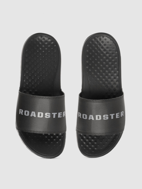 

Roadster Men Black & Grey Brand Logo Print Sliders
