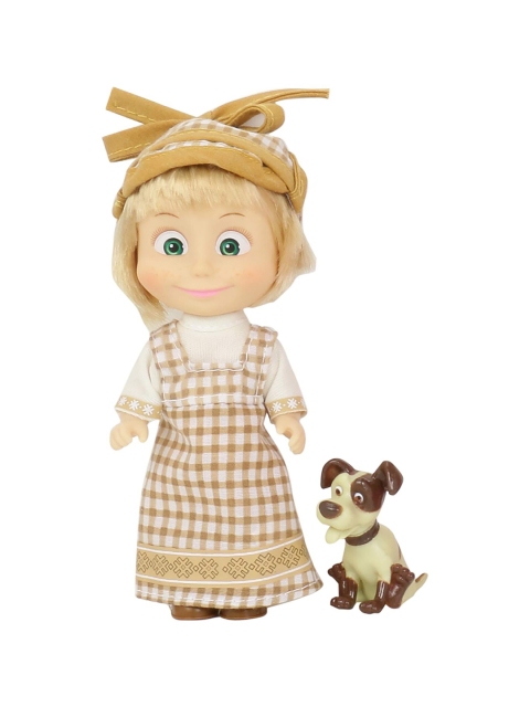 

Masha and The Bear Unisex Kids Beige & Brown Simba Masha With Her Animal Friend Dog Action Figure Toy