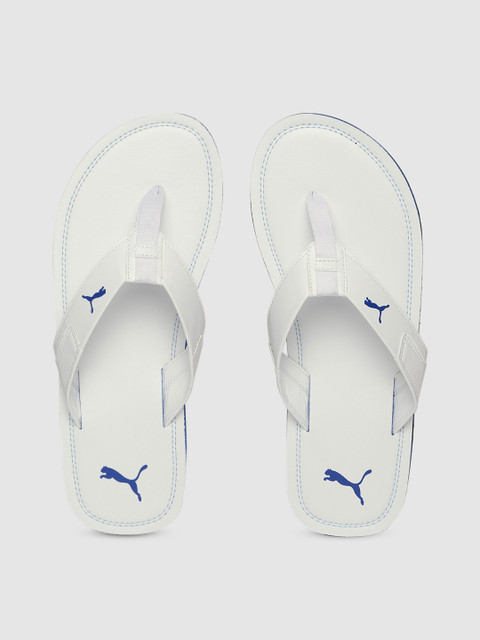 

Puma Men White Solid Stamp Thong Flip-Flops