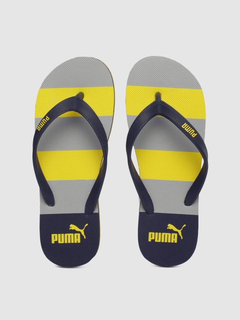 

Puma Men Navy Blue & Yellow Neon 4 IDP Thong Flip-Flops