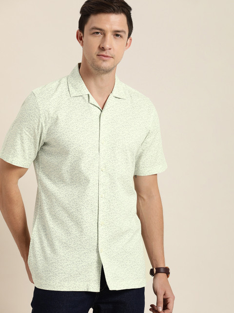 

INVICTUS Men Green Pure Cotton Slim Fit Printed Casual Shirt
