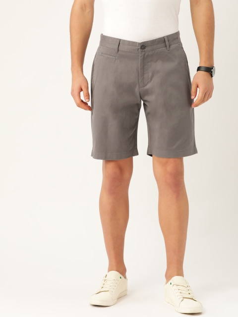 

INVICTUS Men Grey Solid Anti Microbial Chino Shorts