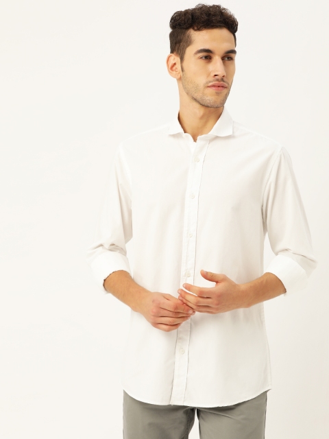 

STROP Men White Regular Fit Solid Casual Shirt