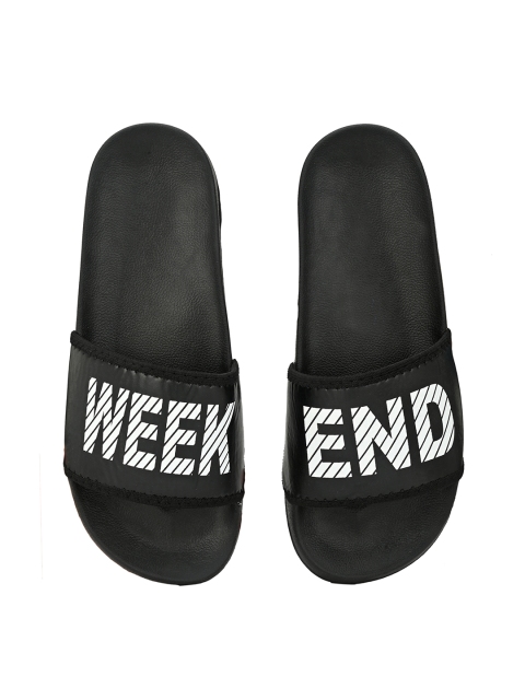 

AfroJack Men Black & White Printed Sliders