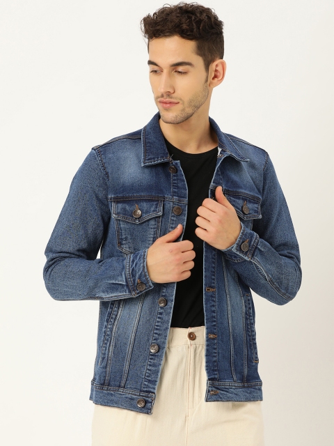 

STROP Men Blue Washed Denim Jacket