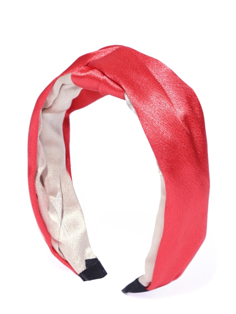 

Blueberry Women Red & Beige Colourblocked Handcrafted Hairband With Knot Detail