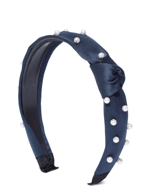 

Blueberry Women Navy Blue Beaded Knot Detail Handcrafted Hairband