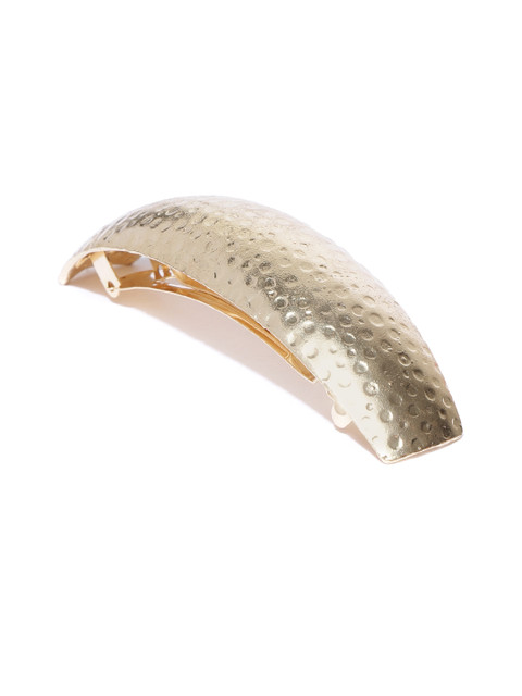 

Blueberry Gold-Toned Textured Handcrafted French Barrette