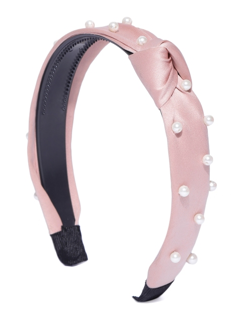 

Blueberry Women Peach-Coloured Beaded Knot Detail Handcrafted Hairband
