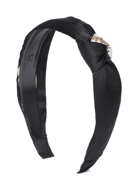 

Blueberry Women Black Printed Handcrafted Hairband With Knot Detail