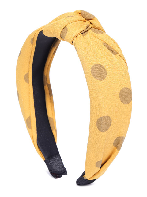 

Blueberry Women Mustard Yellow & Olive Green Polka Dot Print Handcrafted Hairband