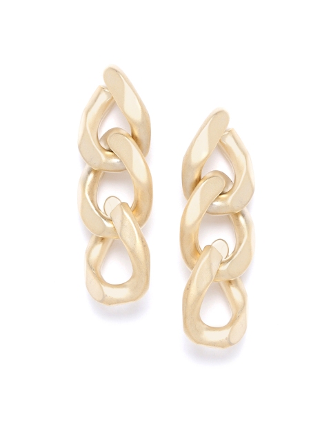 

Blueberry Gold-Plated Handcrafted Interlock Drop Earrings