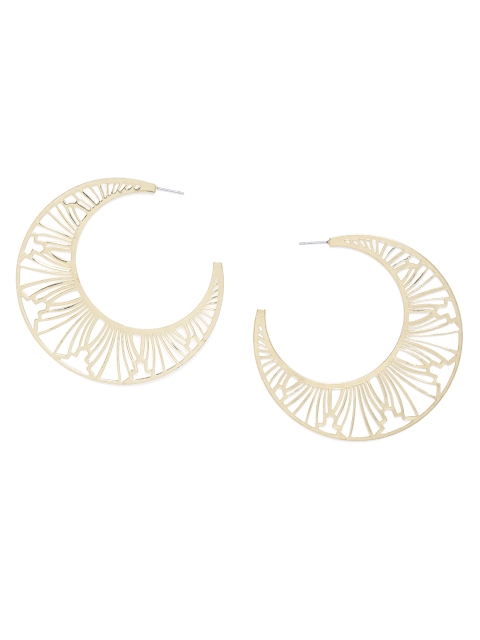 

Blueberry Women Gold-Plated Circular Handcrafted Filigree Half Hoop Earrings