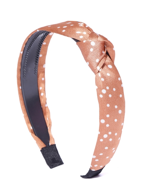 

Blueberry Women Rust Orange & Off-White Polka Dot Print Handcrafted Hairband