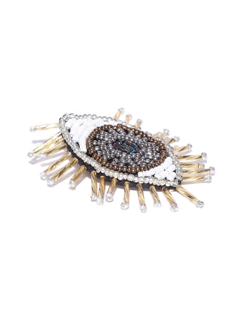 

Blueberry Women Multicoloured Eye-Shaped Handcrafted Embellished Alligator Hair Clip, Multi