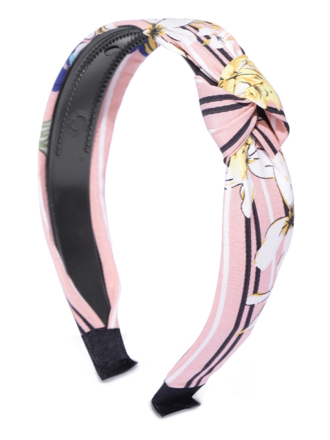 

Blueberry Women Pink Floral Print Knot Detail Handcrafted Hairband