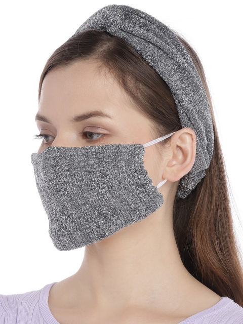 

Blueberry Women Silver-Toned Hairband with Outdoor Cloth Mask