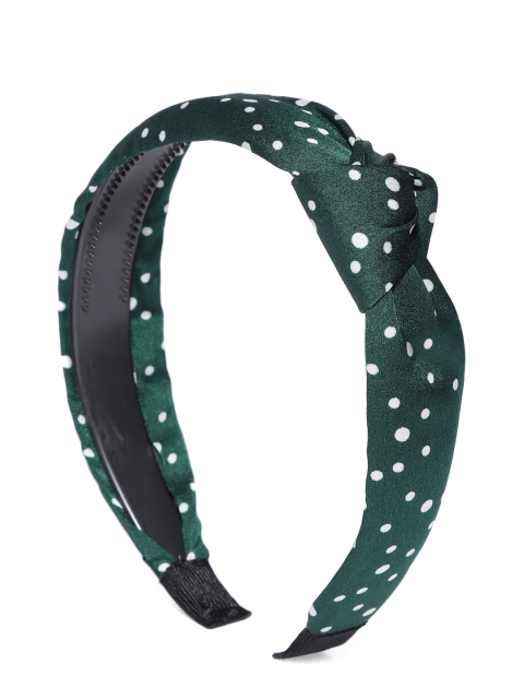 

Blueberry Women Green & White Dot Print Knot Detail Handcrafted Hairband