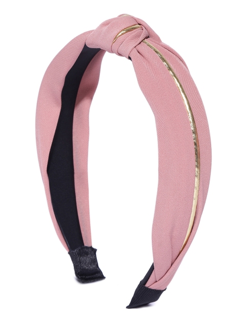 

Blueberry Women Dusty Pink & Gold-Toned Handcrafted Knot Detail Hairband