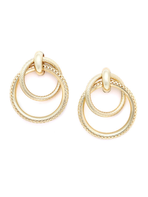 

Blueberry Women Gold-Plated Handcrafted Circular Drop Earrings