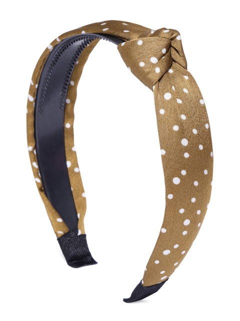 

Blueberry Women Brown & White Dot Print Knot Detail Handcrafted Hairband