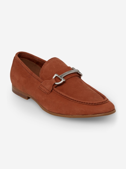 

ALDO Men Rust Leather Horsebit Loafers