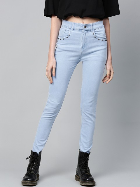 

SASSAFRAS Women Blue Slim Fit Mid-Rise Clean Look Jeans