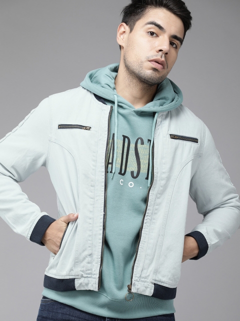 

Roadster Men Blue Washed Denim Jacket