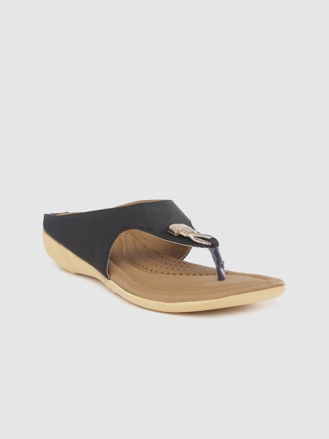 

Myra Women Black Solid Open Toe Flats
