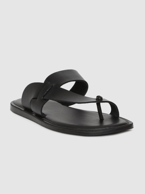 

Stieiger Men Black Leather Comfort Sandals