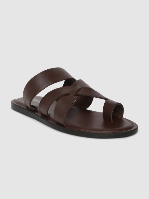 

Stieiger Men Brown Leather Comfort Sandals
