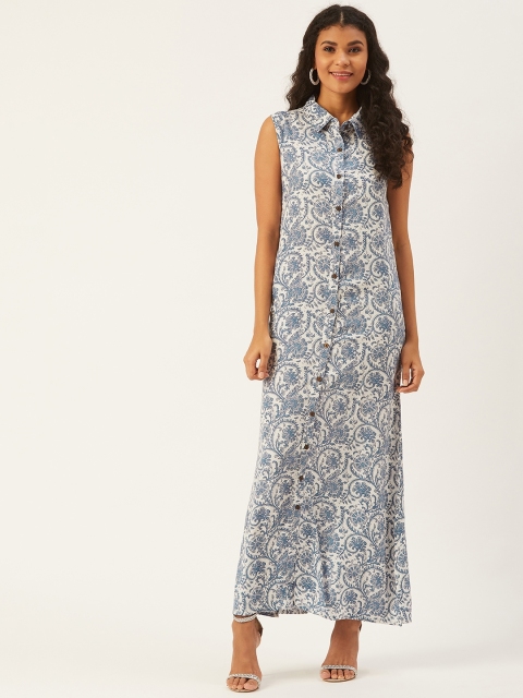 

InWeave Women Blue & White Printed Maxi Dress