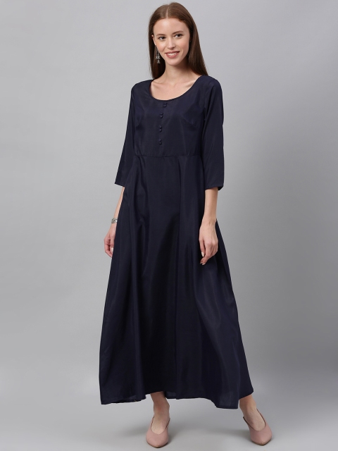 

Anouk Women Navy Blue Solid Maxi Dress