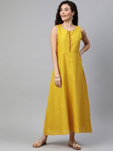 

Anouk Women Mustard Yellow Solid Maxi Dress
