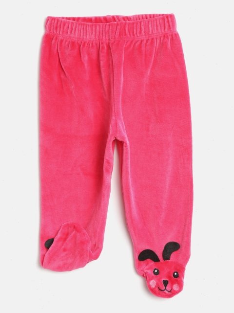 

Moms Love Girls Fuchsia Solid Bootie Leggings with Applique Detail