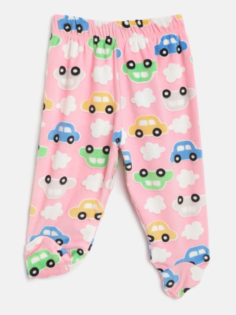 

Moms Love Kids Pink & Blue Car Print Lounge Pants with Attached Booties