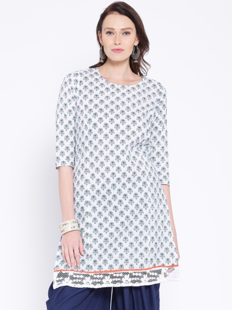 

Anouk White & Blue Printed Kurta